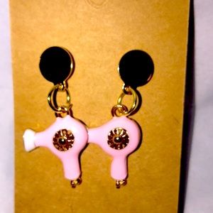 New Pink Hair Dryer Earrings